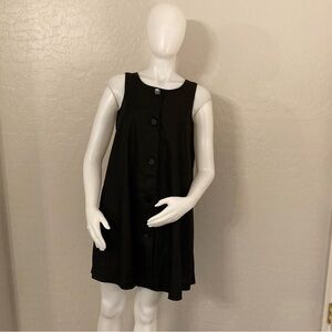 Vintage Andrea Jovine Black Linen Sleeveless Swing Dress 4